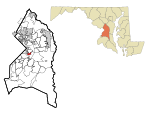 Prince George's County Maryland Incorporated and Unincorporated areas District Heights Highlighted